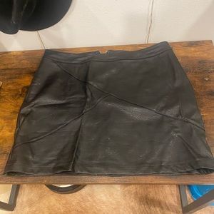 Pleather Mini Skirt Black